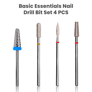Nail Drill Bit Set 4 pcs pointed tungsten steel precision needle cone flame cylinder professional manicure tools