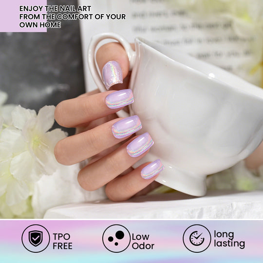 Lavender Dream Rainbow Glitter Cat Eye Gel Polish D376 15ml - TPO & HEMA Free