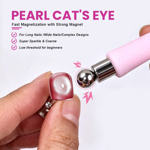 RARJSM 6-in-1 bear cat eye magnet front and back showing plaid, cross, five-petal flower and eye of sauron effects