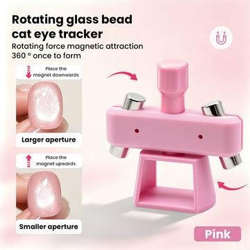 Rotating Glass Bead Cat Eye Tracker Magnet | 360° Rotation, Detachable Stand