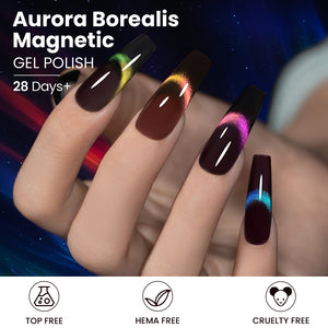 RARJSM neon color gel polish 28 days lasting multicolor aurora cat eye high-gloss shine TOP HEMA free