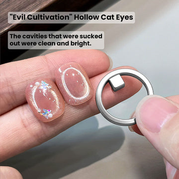 Anillo Ojo de Gato Magnético - Varita Magnética Hueca Plateada para Esmalte de Gel Ojo de Gato