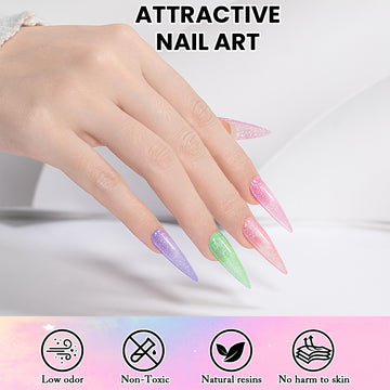 Icy Diamond Crush Gel Polish Set - 6 Pastel Spring Summer Colors 7.5ml - RARJSM TPO & HEMA Free