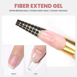 Fiber Extend Gel repair broken nails extend short nails thicken thin nails before after nail extension nail form