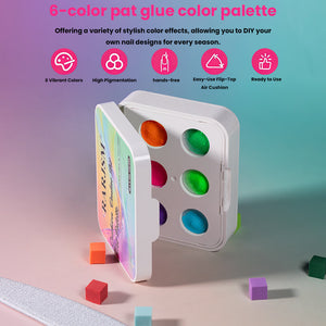 RARJSM Neon Rave Cushion Ombre Art Gel Palette 6 color swatches 07-12 HEMA TPO Free