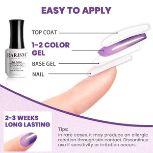Thermal gel polish application guide 4 steps - base gel color gel top coat 2-3 weeks long-lasting safety tips