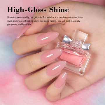 High-gloss shine soft pink manicure superior salon-quality formula vivid attractive natural gorgeous beautiful