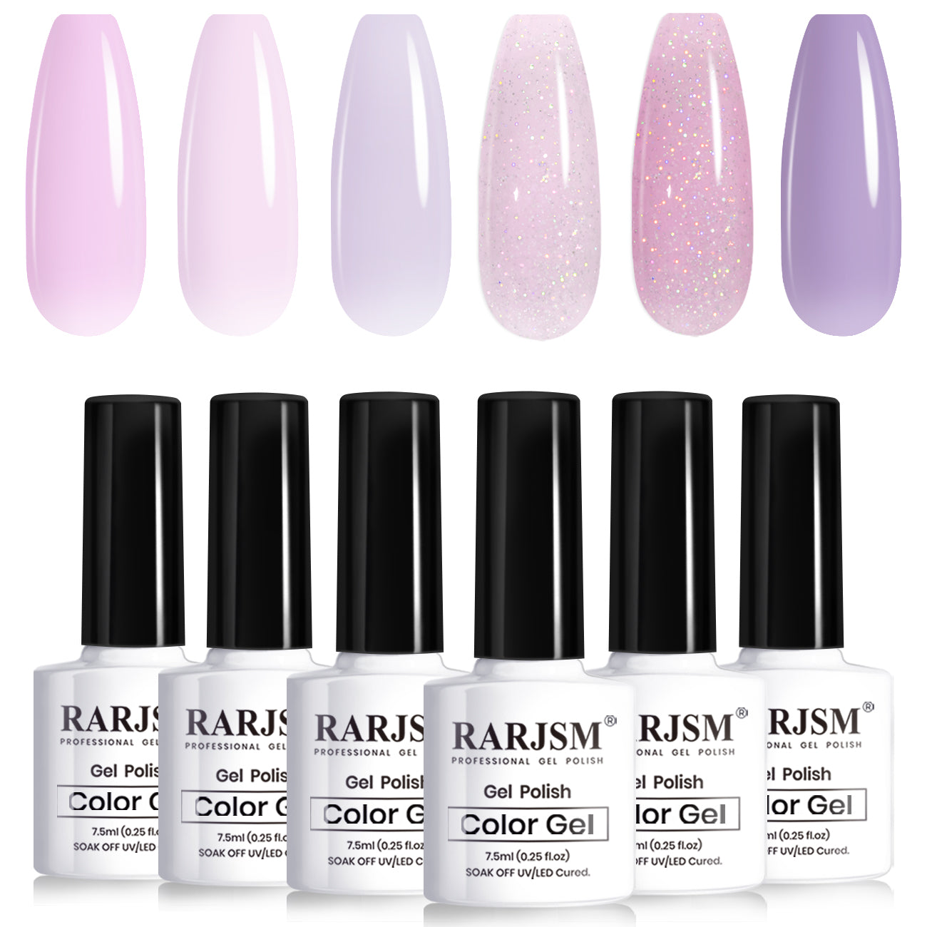 Lavender Bloom - Set de esmaltes en gel 6 colores 7.5ml libre de TPO y HEMA