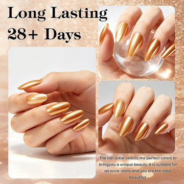 Coffee Gold Cushion Chrome Nail Powder | Mirror, Starry & 3D Effect