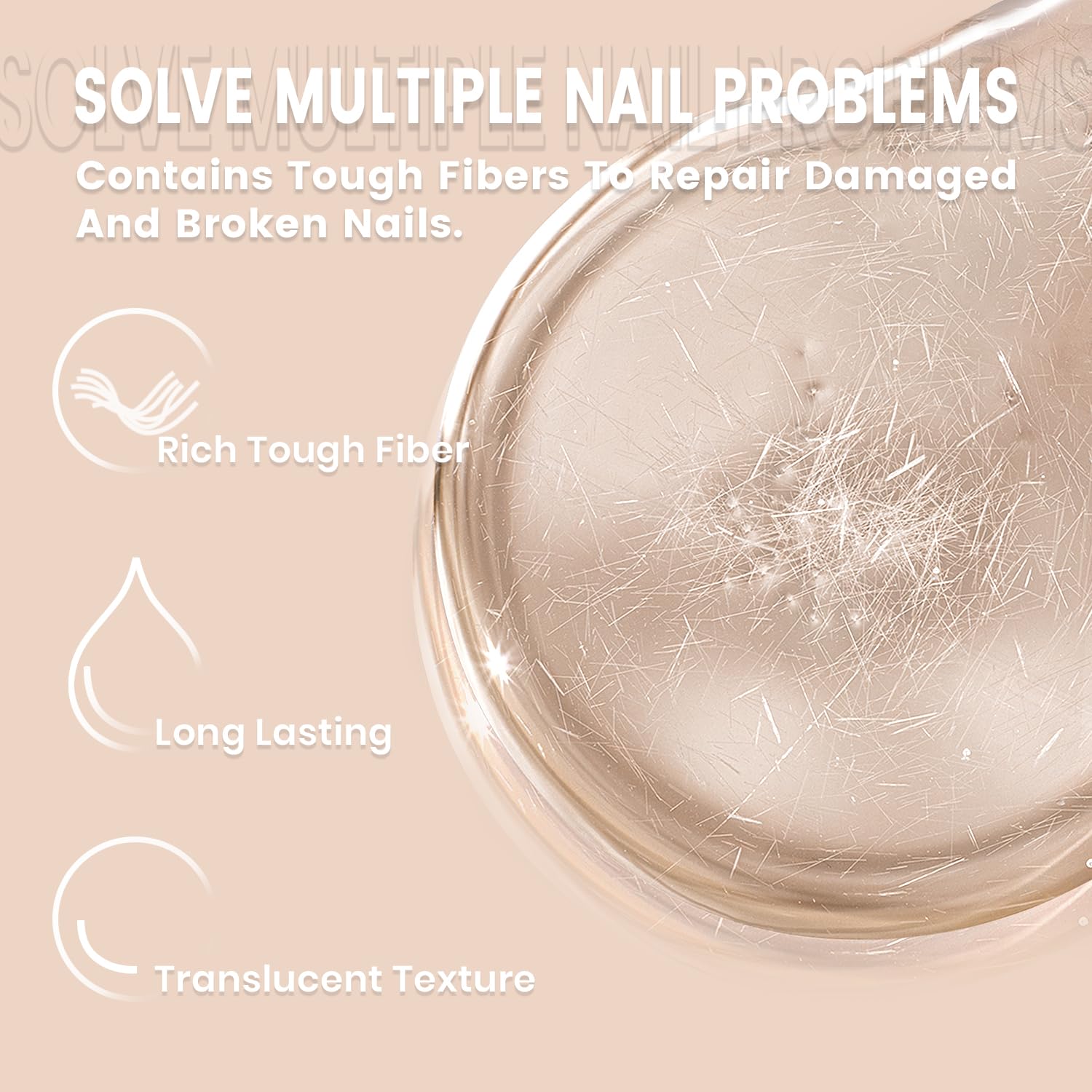 Fiber repair gel polish save broken nails before repair after repair thin brittle easy-to-break nails reinforced long-lasting unbreakable