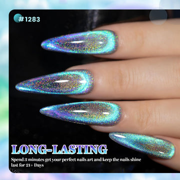 Blue Purple Holographic Cat Eye Gel Nail Polish 15ml #1283