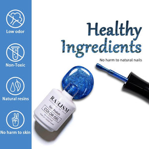 Healthy Ingredients low odor non-toxic natural resins no harm to skin HEMA TPO free vegan cruelty-free gel polish