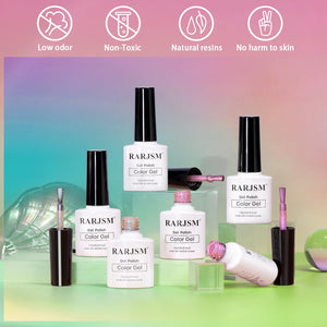 Long-lasting aurora rainbow cat eye gel polish 21 days high-gloss shine transparent jelly base holographic sparkle
