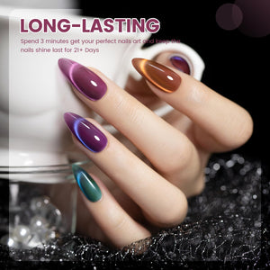 Long-lasting aurora ceramic cat eye gel polish 21 days high-gloss shine silky smooth ceramic finish elegant