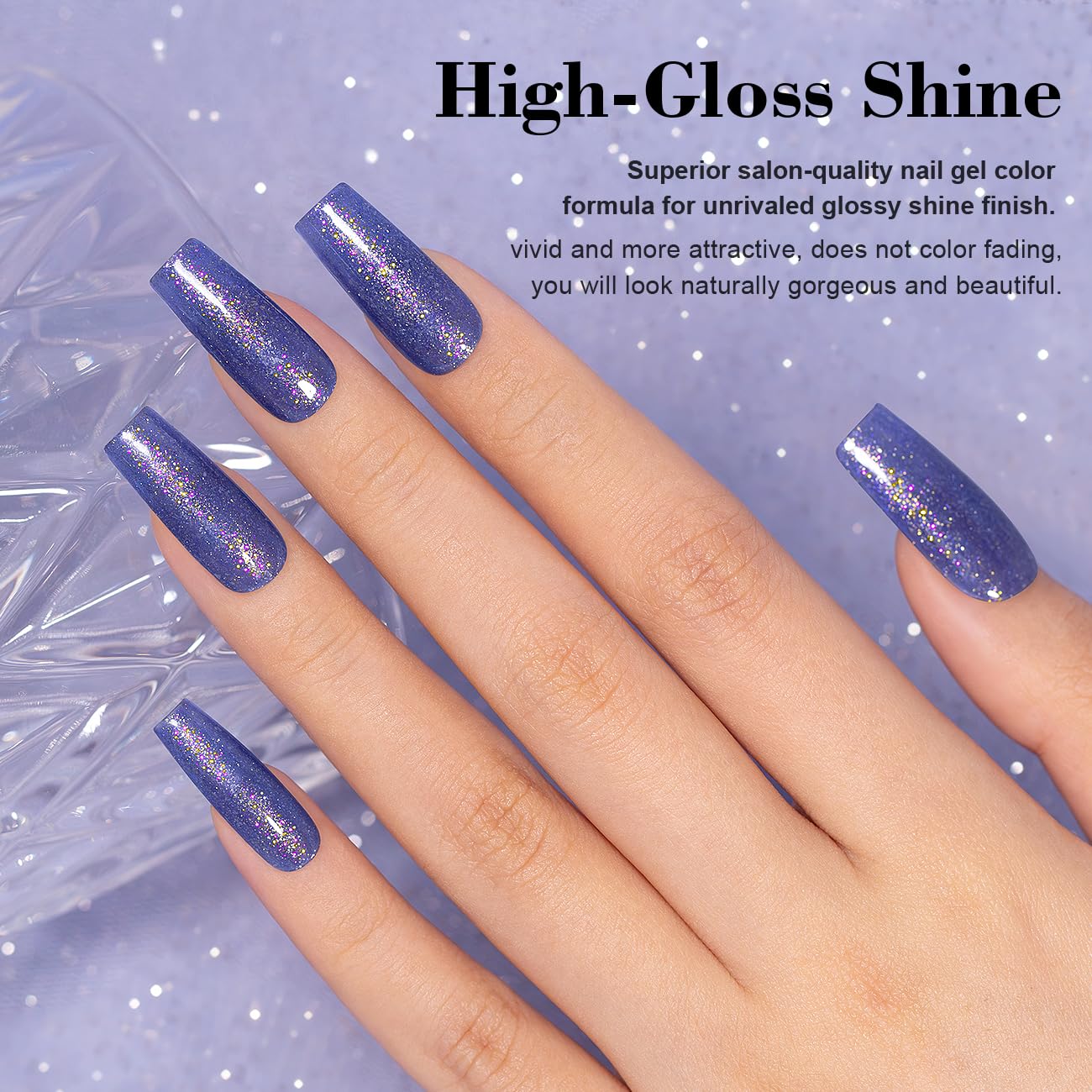 Bluish Purple Glitter Gel Nail Polish