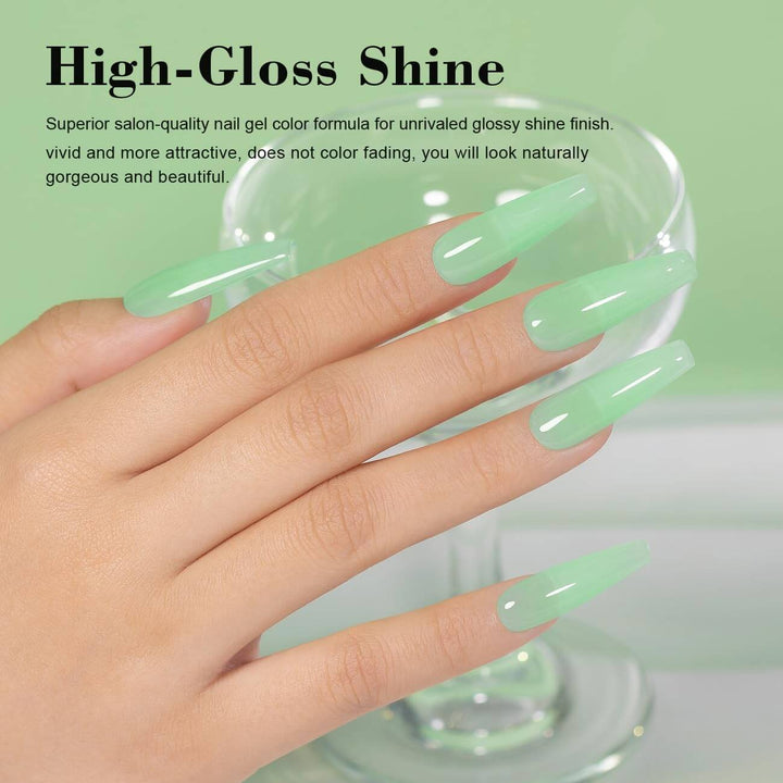 Clear Mint Green rarjsm Basic nail colors French Color Gel Nail Polish