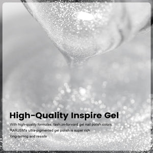 High-quality gel ultra-pigmented super rich long-lasting diamond silver bright shimmer topper bridal elegant