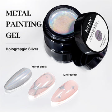 Gel de pintura metálico cromado espejo plateado holográfico 8ml