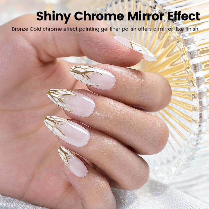 Rarjsm gold chrome ombre nails