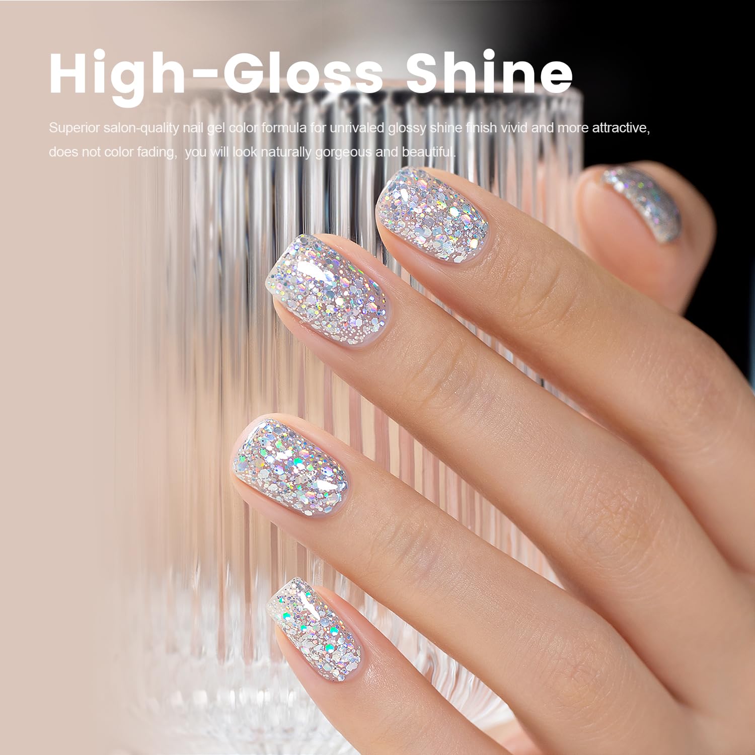 Crystal Snowfall Glitter Gel Nail Polish 15ml #811