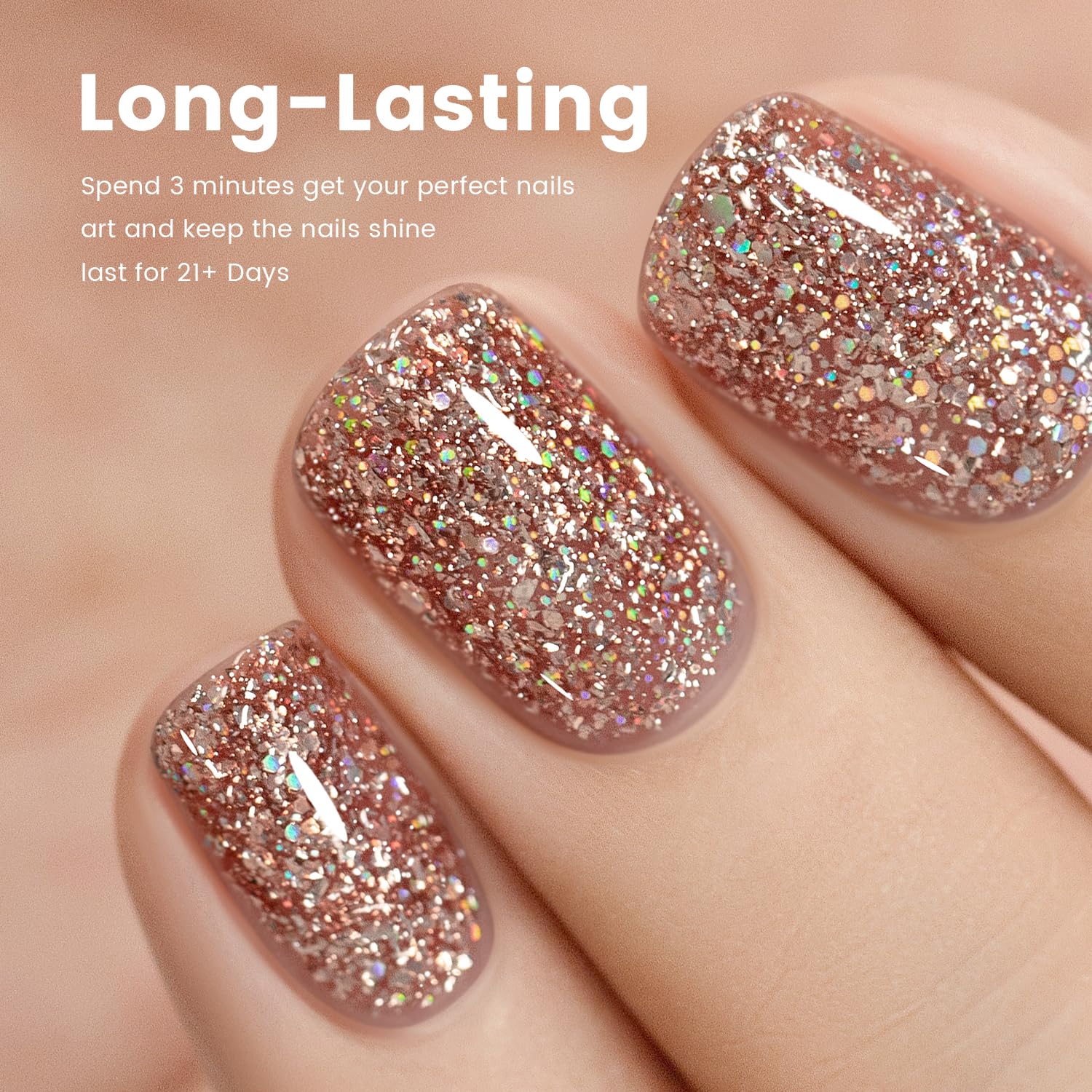 Starlight Bronze Glitter Gel Nail Polish 15ml #884