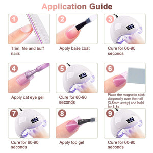 Rarjsm 6 Colors Moonlit Velvet Cat Eye Gel Nail Polish Set $21.99