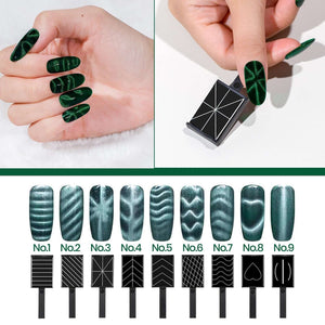 Cat Eye Magnet Set Flower Pattern Strip Pattern Multiple Effects