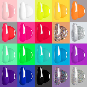 20 Colors Gel Polish Set with Base Top Coat All Seasons