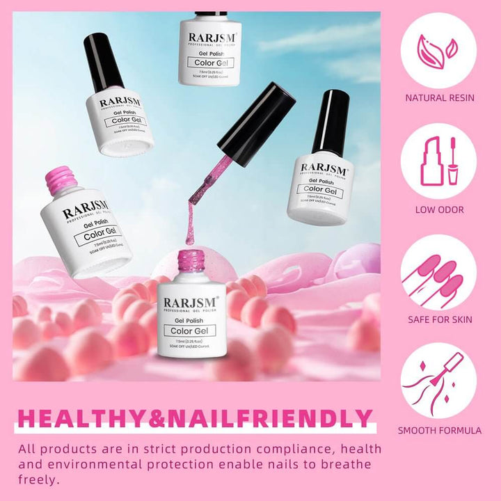 Barbie Pink | RARJSM ® 6 Colors Nail Gel Polish Set
