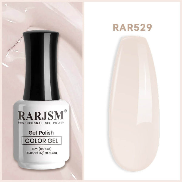 RARJSM ® Barely Pink Classic nude color gel nail polish 15ml #529