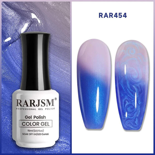 RARJSM ® Blue to Pink Color Changing Thread pearl gel nail polish 15ml
