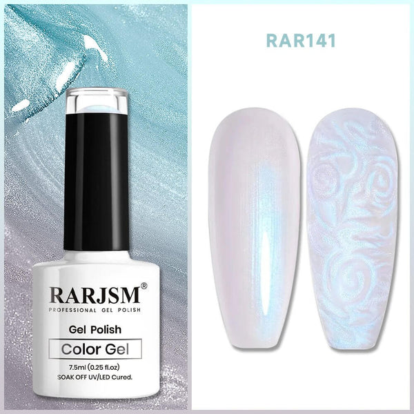 RARJSM ® Bright Silver 2-in-1 Thread pearl gel nail polish 7.5ml #141