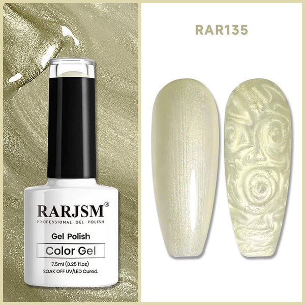 RARJSM ® Champagne 2-in-1 Thread pearl gel nail polish 7.5ml #135