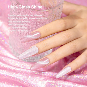 RARJSM ®Champagne Pink Aurora Velvet Cat Eye Gel Polish 15 ml