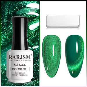 Green Glitter Shiny Cat Eye Gel Polish TPO HEMA Free 15ml #733