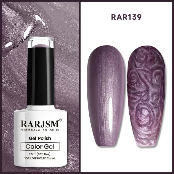 RARJSM ® Grape Purple 2-in-1 Thread pearl gel nail polish 7.5ml #139