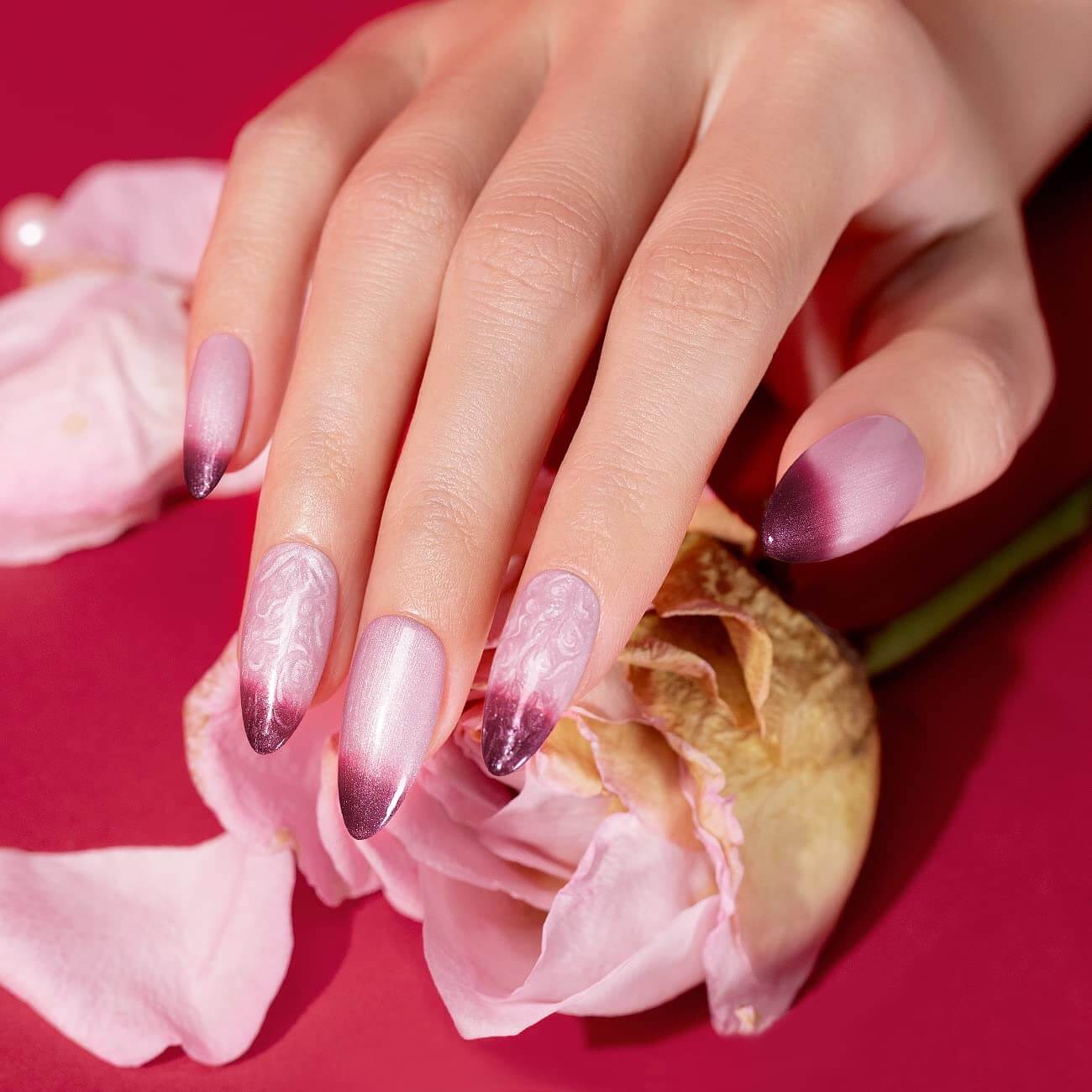 RARJSM ® Grape Violet Color Changing Thread pearl gel nail polish 15ml