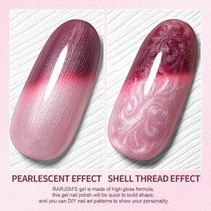 RARJSM ® Grape Violet Color Changing Thread pearl gel nail polish 15ml