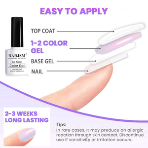 RARJSM ® Light color series Thread pearl gel nail polish 6 Colors Set