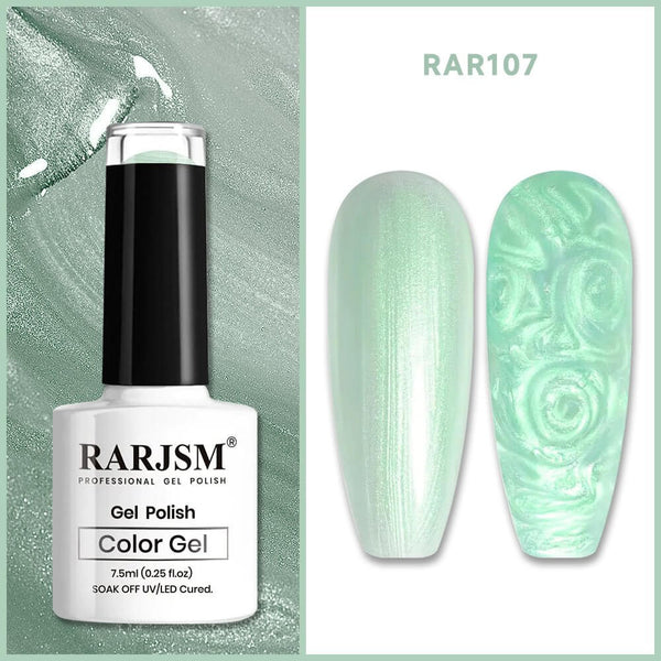 RARJSM ® Light Green Thread pearl gel nail polish 7.5ml #107
