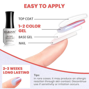 RARJSM® Orange to White Color Changing Thread pearl gel nail polish