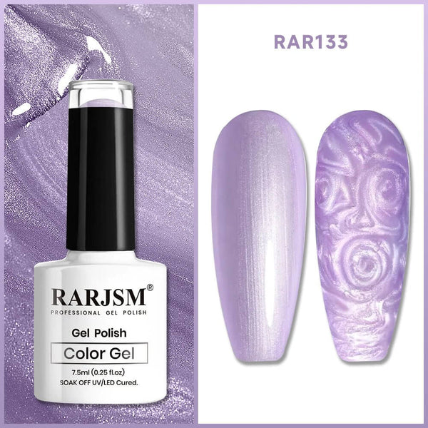 RARJSM ® Purple 2-in-1 Thread pearl gel nail polish 7.5ml #133