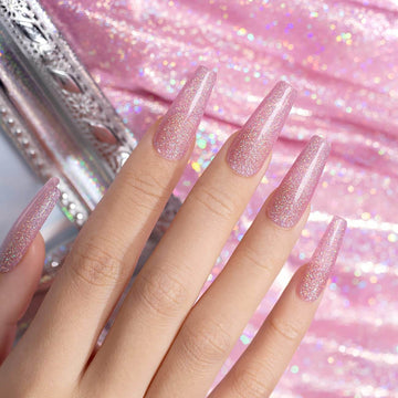 RARJSM ® Purple Pink Rainbow Shimmer Gel Nail Polish 15ml #533