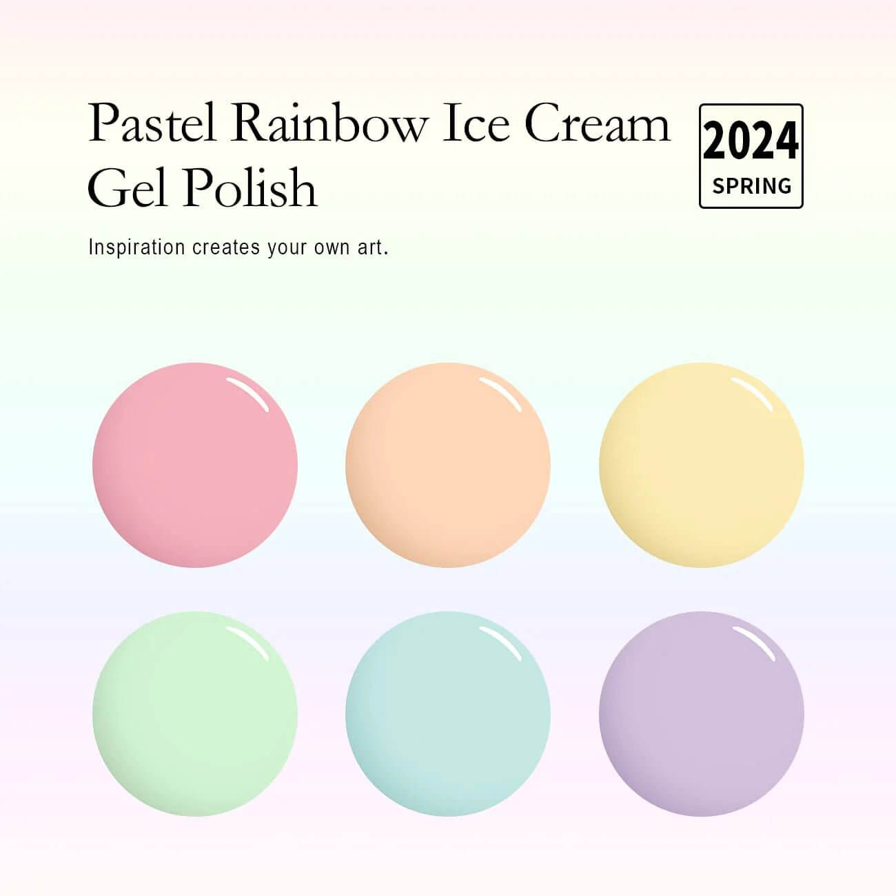 RARJSM ®Classic Color Gel Set | 6 Colors Rainbow Spring Summer Ice Cream Set | 7.5ml 6pcs