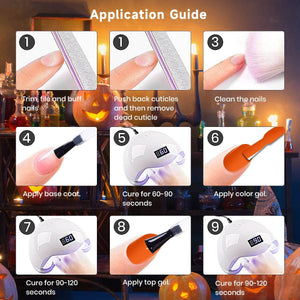 RARJSM ® Halloween Series Autumn Pumpkin 6 Shades Gel Nail Polish Set|7.5ml 6pcs