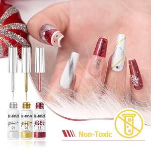 RARJSM ® Nail Art Gel Liner | 12 Colors Matallic Glitter Painting Nail Gel Polish Set|8ml 12pcs
