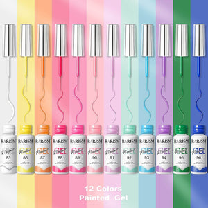 RARJSM ® Nail Art Gel Liner |Spring Summer collection | 12 Colors Pastel Color Painting Nail Gel Polish Set|5ml 12pcs