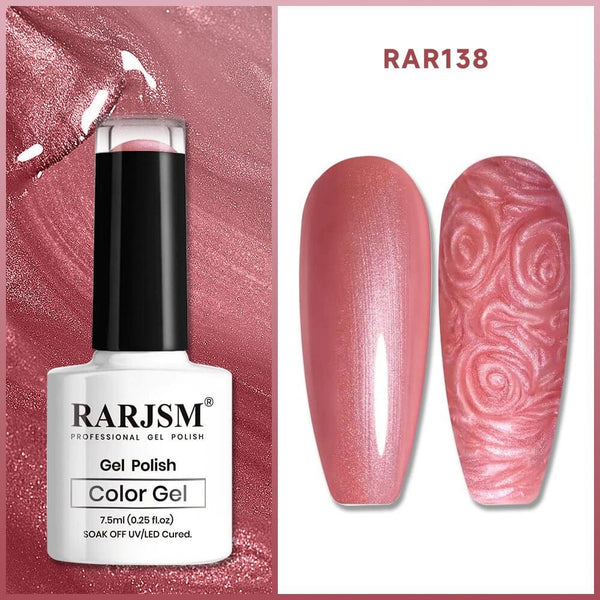 RARJSM ® Red 2-in-1 Thread pearl gel nail polish 7.5ml #138