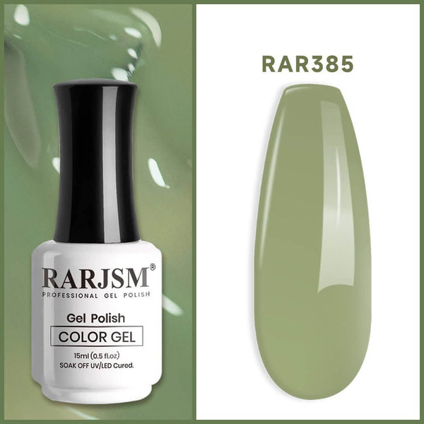 Rarjsm Translucent Sage green gel nail polish 15ml #385