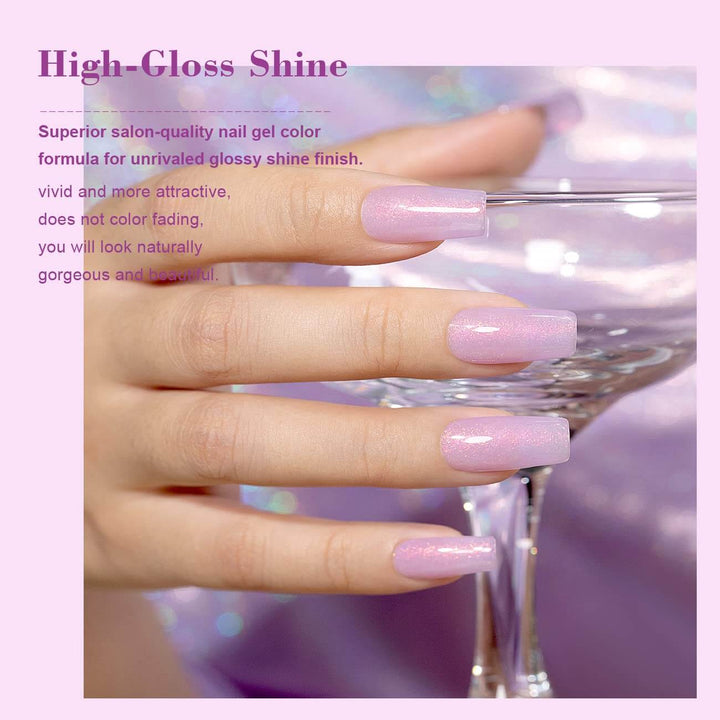 Violet Purple Rainbow | RARJSM ®Shimmer Jelly Glitter Gel Polish | 15ml #556